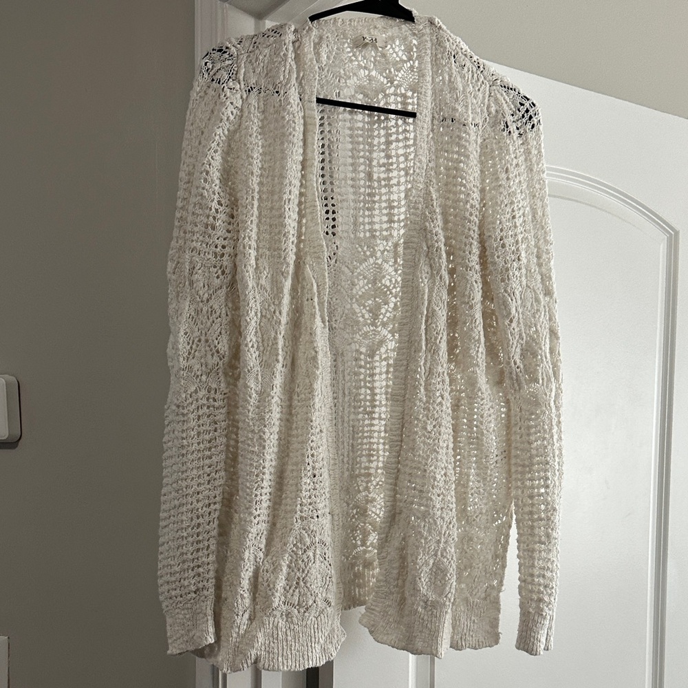 Mudd Cream Open-Knit Cardigan